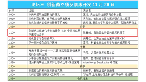 演讲题目：创新药从候选化合物选择到IND中美双注册申报经验分享 