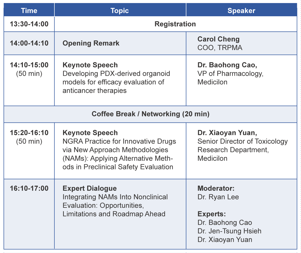 NAMs在药物非临床评价的应用与挑战 会议议程.png NAMs在药物非临床评价的应用与挑战 会议议程.png